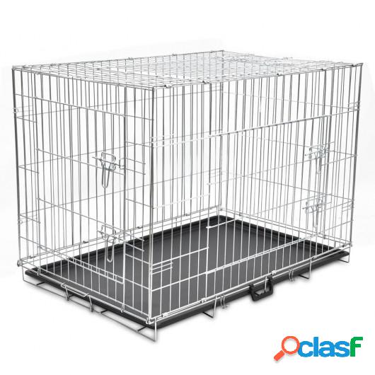 Jaula para perros plegable de metal XL