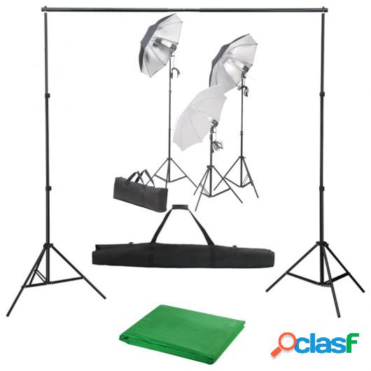 Kit de estudio fotográfico con set de luces y telón de