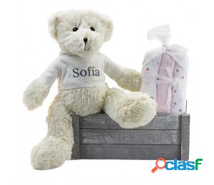 Kit muselina bebé y osito de peluche rosa