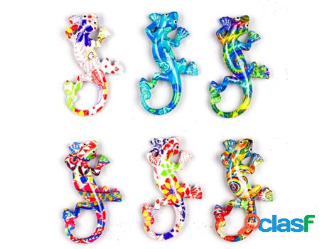 Lagarto 2 Uni Multicolor de Resina 1X1X10cm Jardín