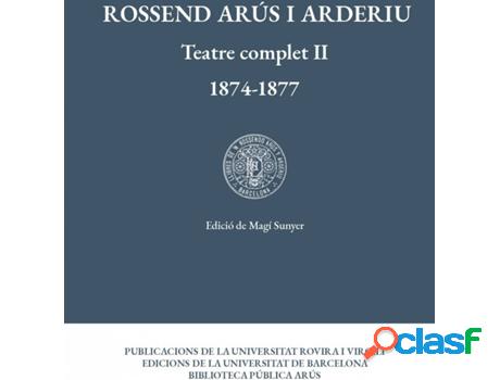 Libro Teatre Complet Ii de Rossend Arderiu (Catalán)