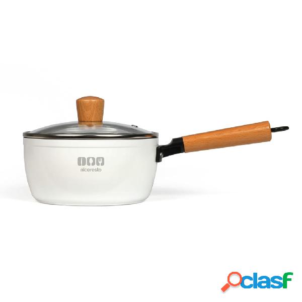 Livoo Olla con mango de madera blanco 18 cm