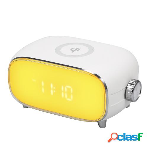 Luz de despertador de Radio FM multifuncional con 5W carga