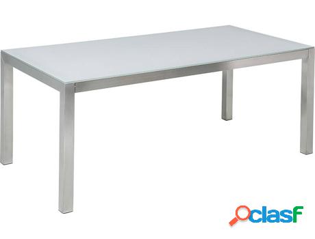 Mesa de Exterior Grosseto (Blanco - Cristal Templado