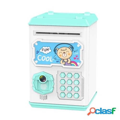 Mini alcancía electrónica de dibujos animados Cajero