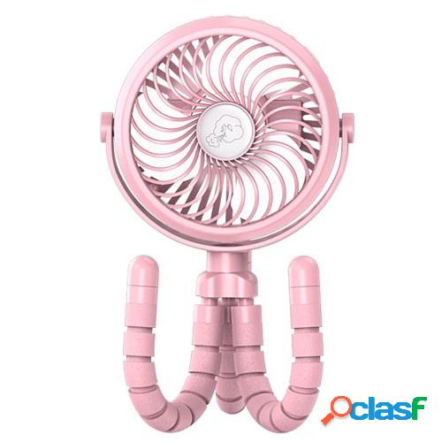 Mini ventilador recargable USB de 3 velocidades con clip en