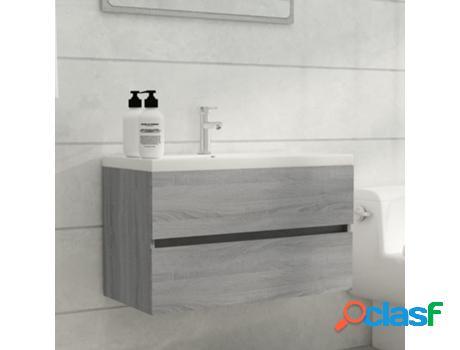 Mueble de lavabo VIDAXL Gris (Madera contrachapada - 80 x