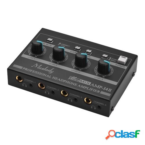 Muslady AMP-14 Amplificador de auriculares de 4 canales