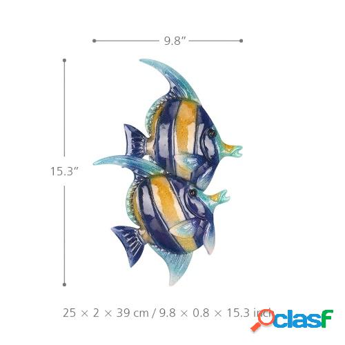 Peces tropicales Colgante de pared 2 Hierro Decoración de
