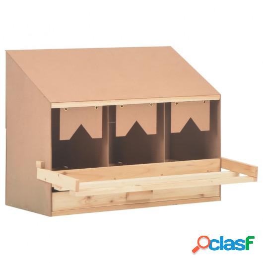 Ponedero para gallinas 3 compartimentos madera pino 72x33x54