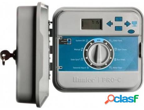 Programador de Riega HUNTER PC-401E (4 Estaciones)