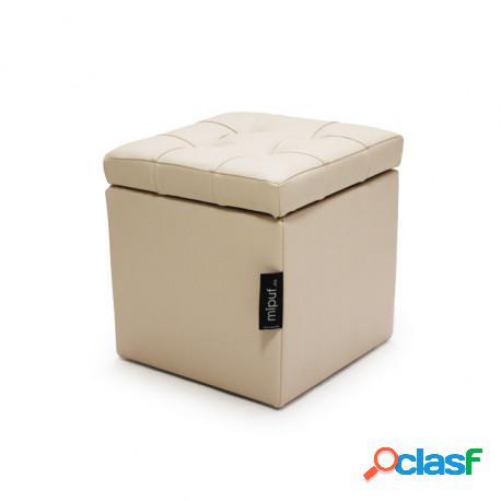 Puff Arcón 40x40x40 Polipiel Beige