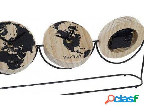 Relojes HOGAR Y MÁS Sobre Conjunto Pino Natural Estilo Loft