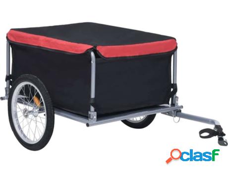 Remolque de Carga para Bicicleta VIDAXL Negro y Rojo (65 kg