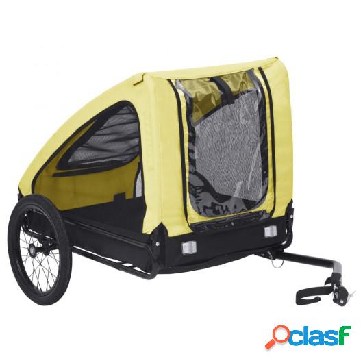Remolque para mascotas amarillo y negro