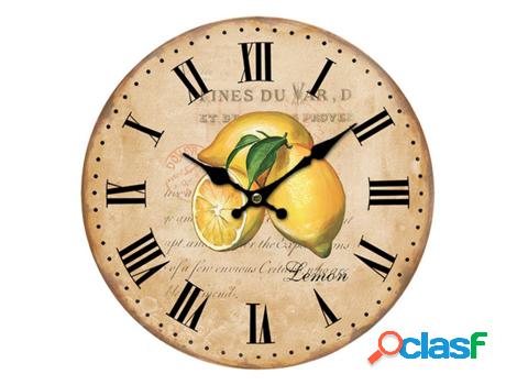 Signes Grimalt - Reloj Limones Amarillo de Mdf | Reloj Reloj