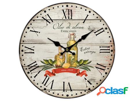 Signes Grimalt - Reloj Pared Aceite Cocina Blanco de Mdf |