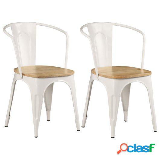 Silla de comedor 2 uds madera maciza mango 51x52x84 cm