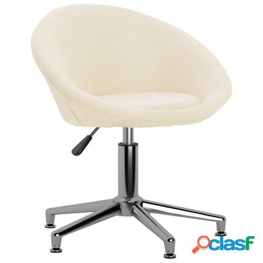 Silla de comedor giratoria tela color crema