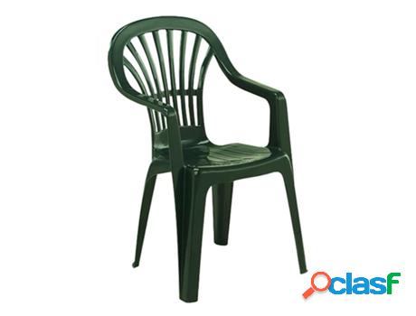 Silla resina monoblock respaldo alto verde zena