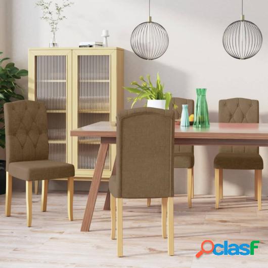 Sillas de comedor 4 unidades de tela marrón
