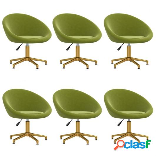Sillas de comedor 6 unidades terciopelo verde claro