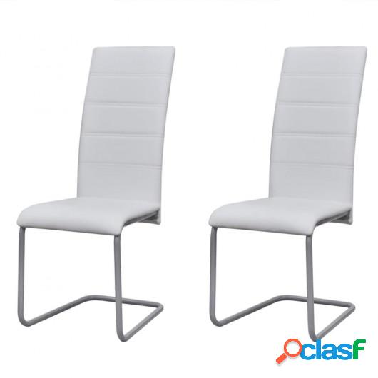 Sillas de comedor Cantilever 2 unidades blancas