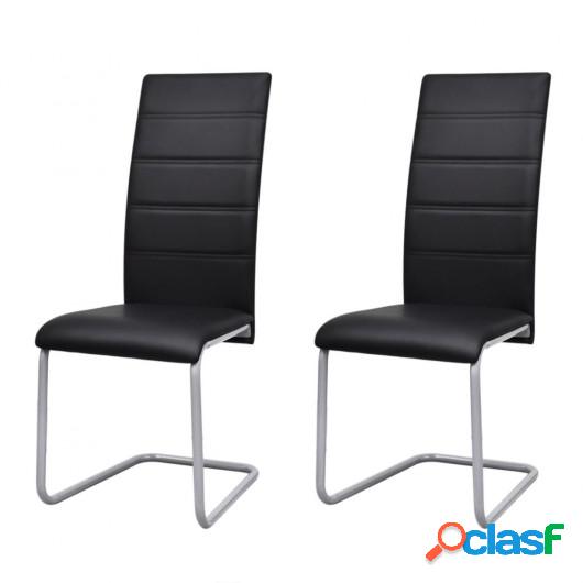 Sillas de comedor Cantilever 2 unidades negras