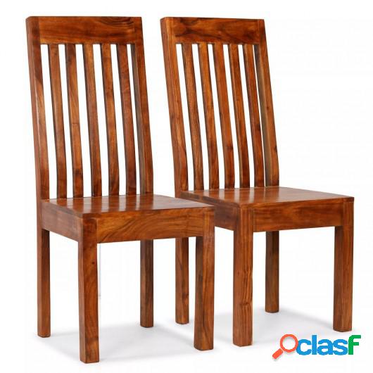 Sillas de comedor de madera maciza y acabado sheesham 2 uds