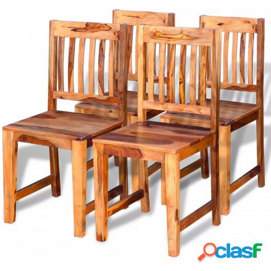 Sillas de comedor de madera sheesham 4 unidades