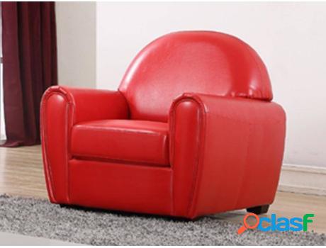 Sillón VENTA-UNICA (Rojo - Piel Sintética - 88x88x91 cm)