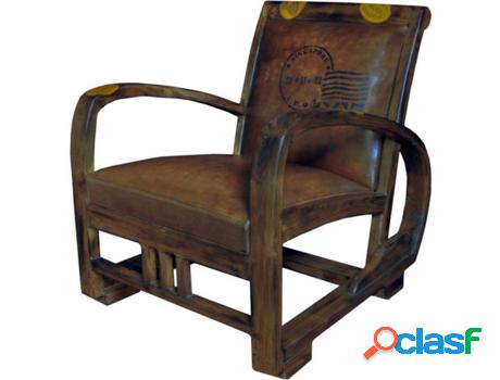 Sillón VENTA-UNICA Travel (Marrón - Piel - 67x61x67 cm)