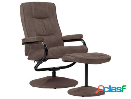 Sillón VIDAXL TV apoyo pies gamuza artificial marrón