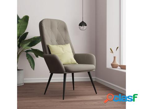 Sillón VIDAXL de relax Gris (Terciopelo - 70 x 77 x 98 cm)