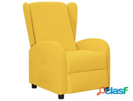 Sillón VIDAXL reclinable Amarillo (Tela - 66 x 94 x 98.5