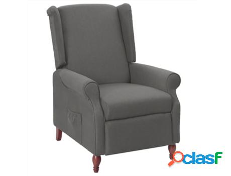 Sillón VIDAXL reclinable Gris (Tela - 75 x 90 x 101 cm)