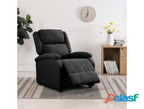 Sillón VIDAXL reclinable Negro (Tela - 70 x 93 x 98 cm)