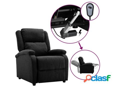 Sillón VIDAXL reclinable eléctrico Negro (Tela - 70 x 93 x