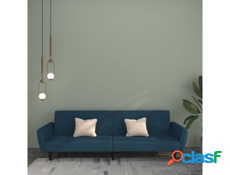 Sofá Cama VIDAXL Azul Tela (220 x 84.5 x 69 cm)