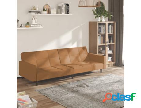 Sofá Cama VIDAXL Gris Topo Tela (220 x 84.5 x 69 cm)