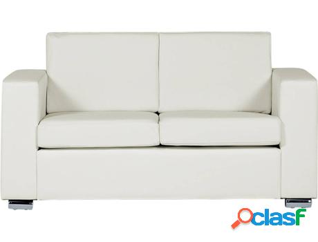 Sofá Helsinki (Blanco - Piel -76x152x72 cm)