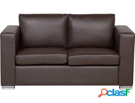Sofá Helsinki (Marrón - Piel -76x152x72 cm)
