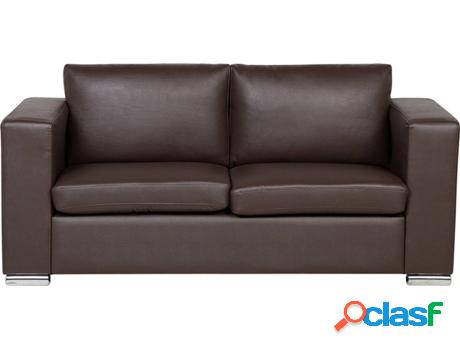Sofá Helsinki (Marrón - Piel -76x186x72 cm)