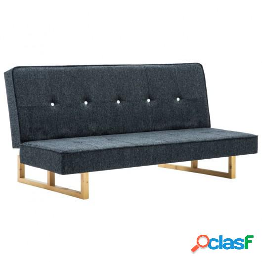 Sofá cama de tela gris oscuro