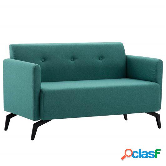 Sofá de 2 plazas con tapizado de tela 115x60x67 cm verde