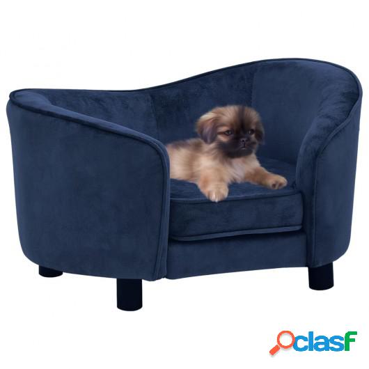 Sofá para perros felpa azul 69x49x40 cm
