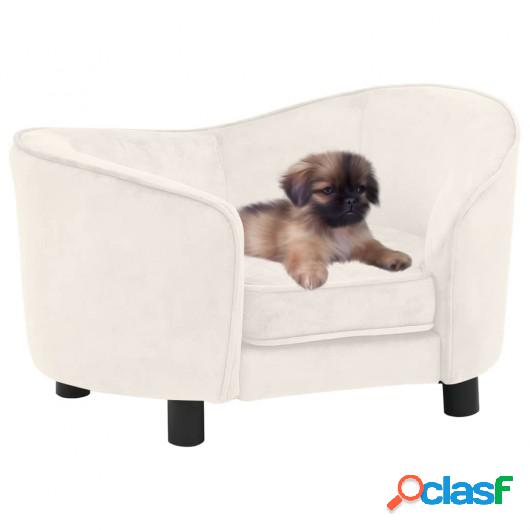 Sofá para perros felpa crema 69x49x40 cm