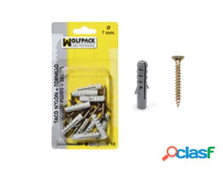 Taco nylon+tirafondo 5 mm. (25 piezas)