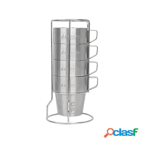 Tazas que acampan al aire libre del acero inoxidable 4PCS