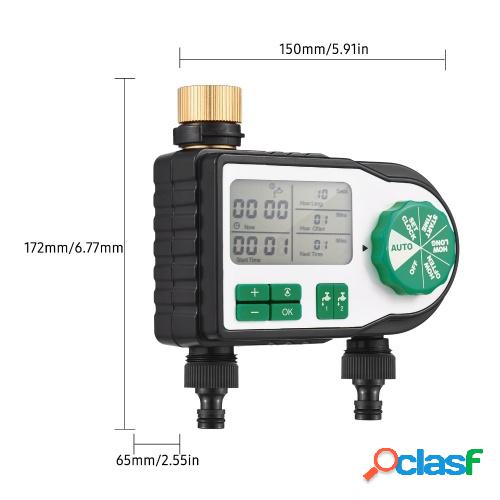 Temporizador de riego automático Digital con 2 conectores